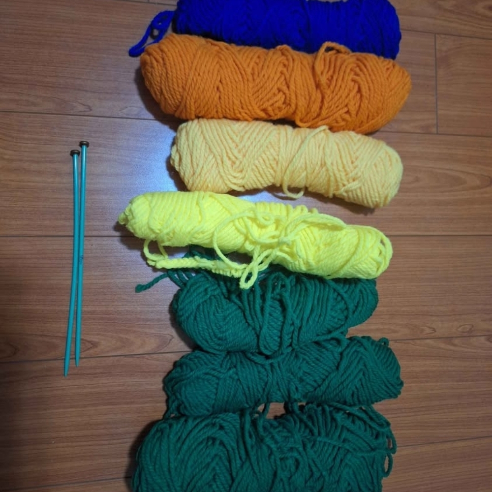 Yarn Bundle with Knitting Needles